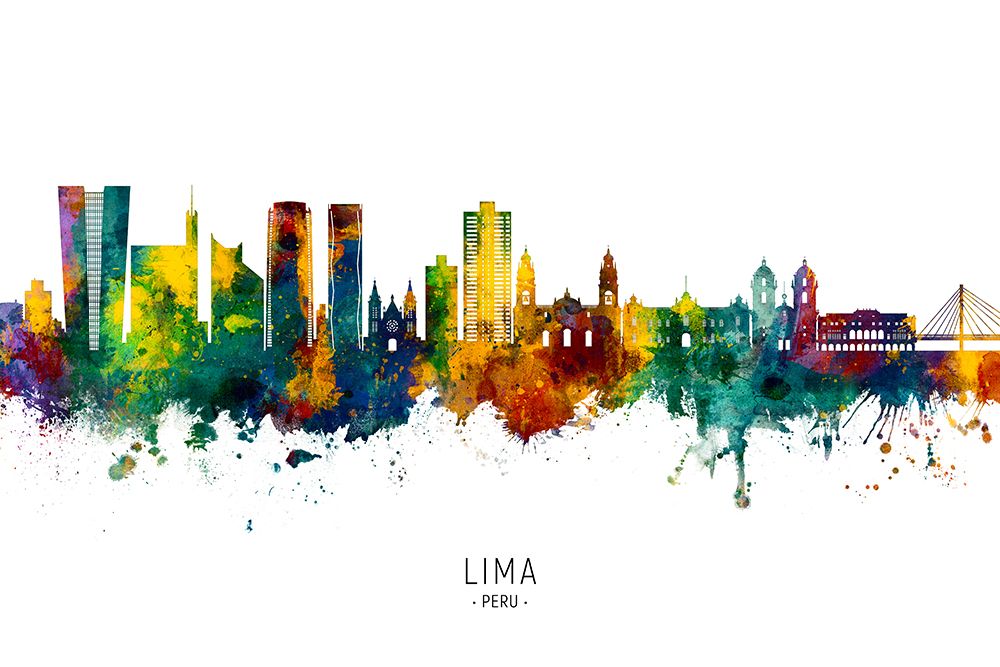 Lima Peru Skyline art print by Michael Tompsett for $57.95 CAD