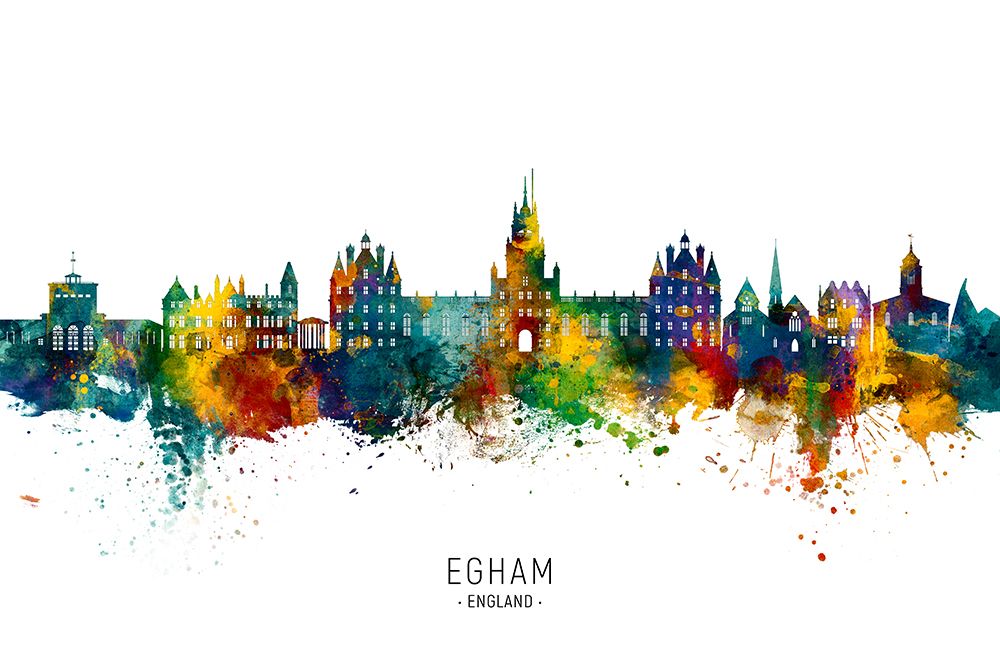Egham England Skyline art print by Michael Tompsett for $57.95 CAD