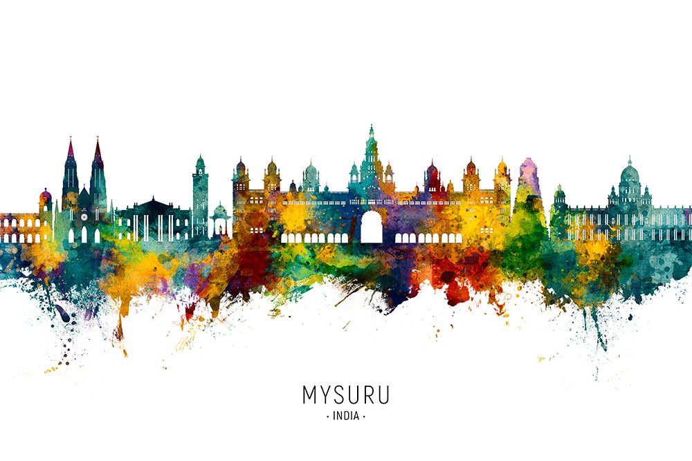 Mysuru Skyline India art print by Michael Tompsett for $57.95 CAD