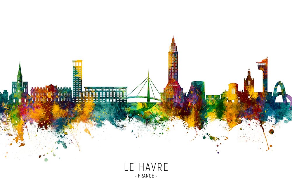 Le Havre France Skyline art print by Michael Tompsett for $57.95 CAD