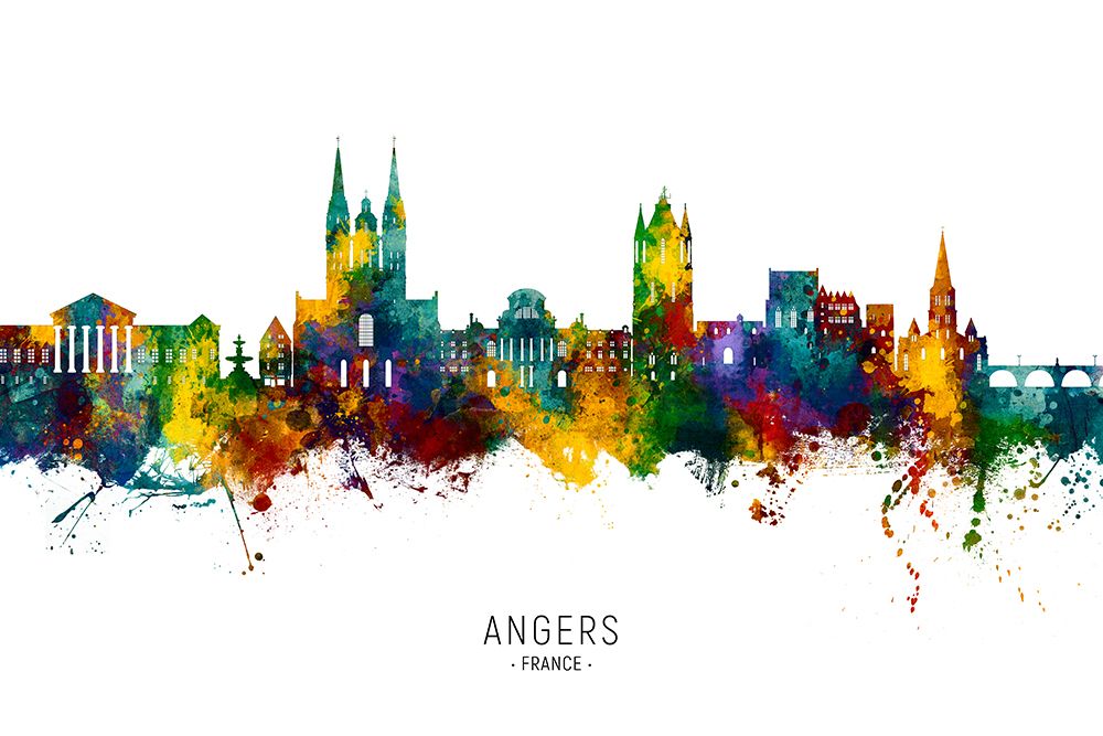 Angers France Skyline art print by Michael Tompsett for $57.95 CAD