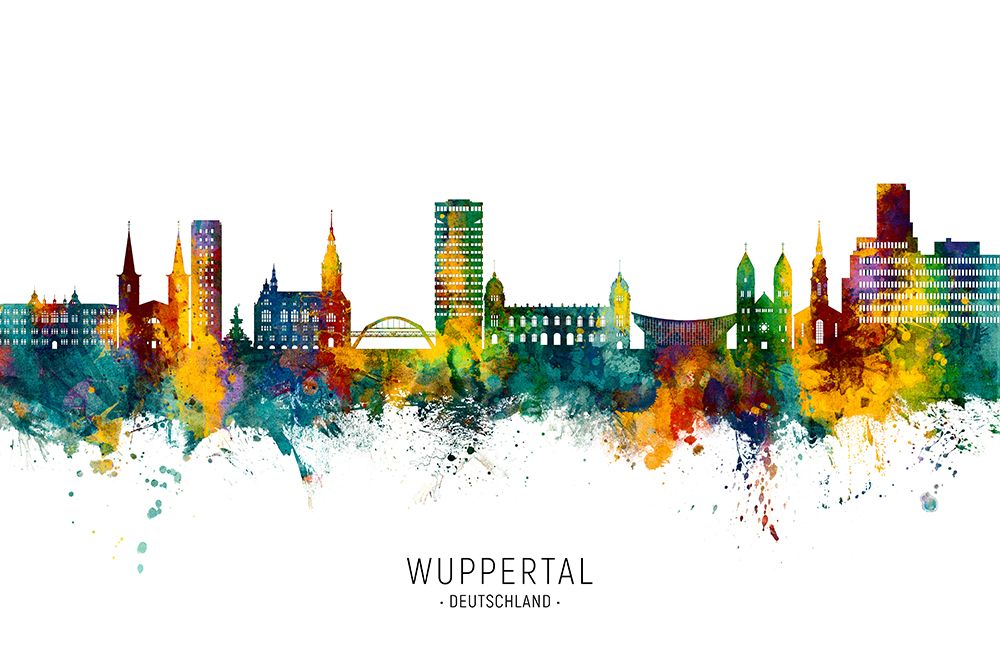 Wuppertal Germany Skyline art print by Michael Tompsett for $57.95 CAD