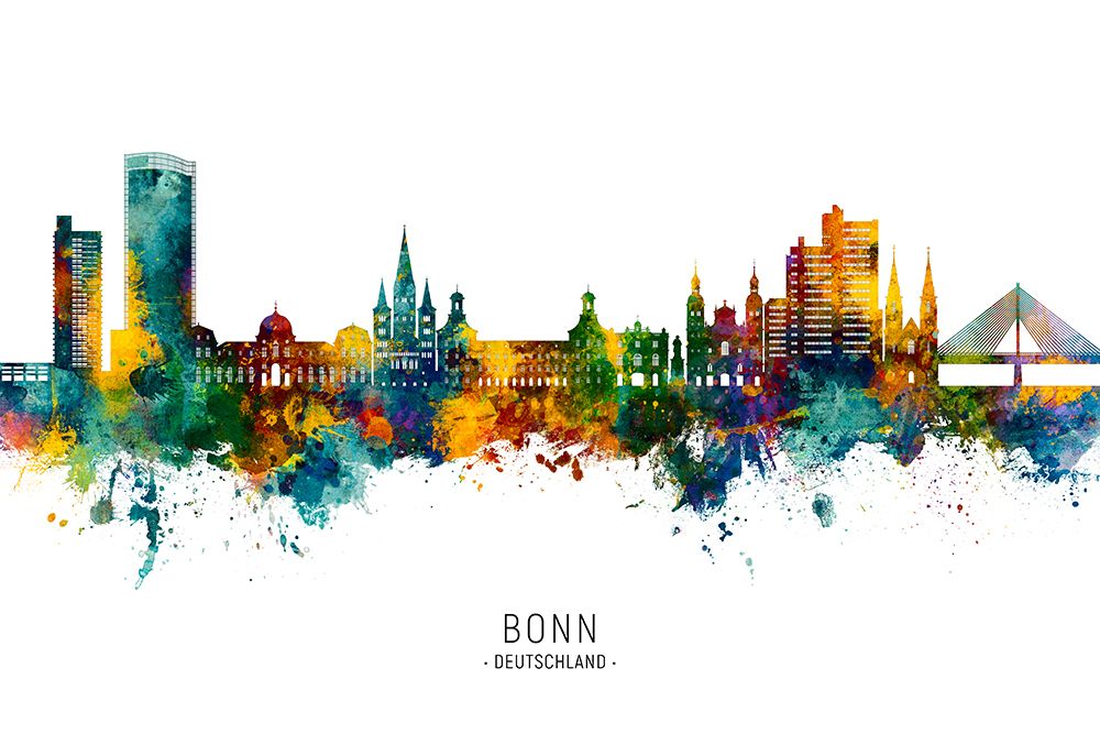 Bonn Germany Skyline art print by Michael Tompsett for $57.95 CAD