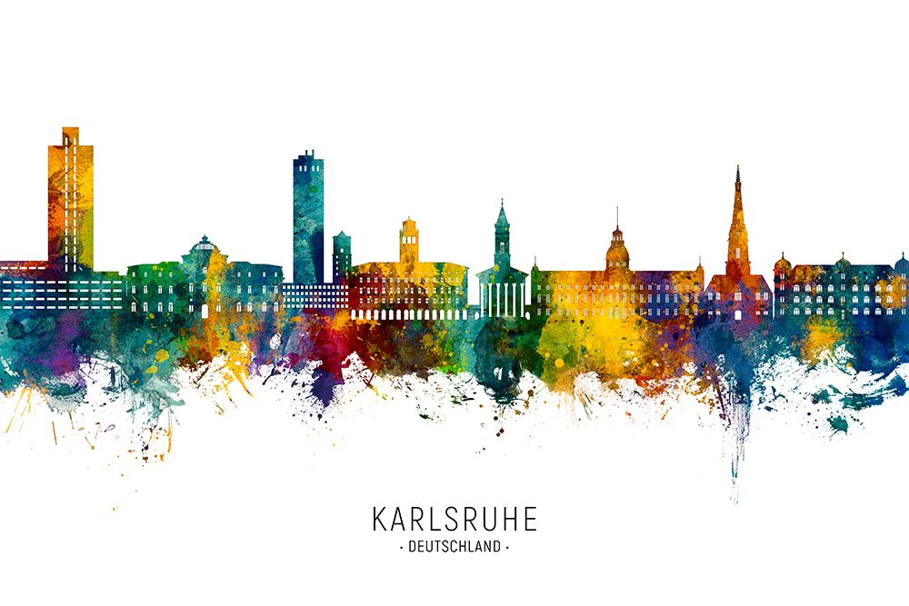 Karlsruhe Germany Skyline art print by Michael Tompsett for $57.95 CAD