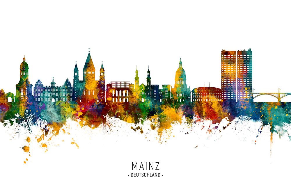 Mainz Germany Skyline art print by Michael Tompsett for $57.95 CAD
