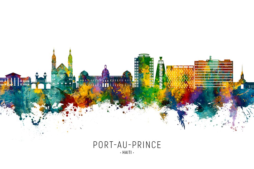 Port-au-Prince Haiti Skyline art print by Michael Tompsett for $57.95 CAD