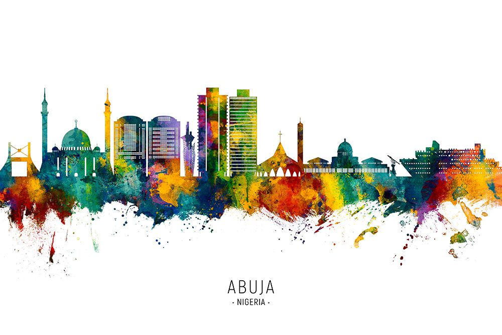Abuja Nigeria Skyline art print by Michael Tompsett for $57.95 CAD