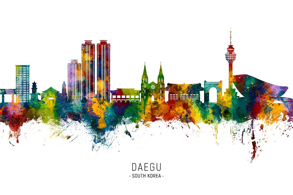Daegu Skyline South Korea art print by Michael Tompsett for $57.95 CAD