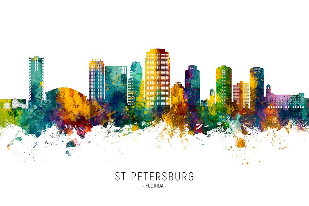St Petersburg Florida Skyline art print by Michael Tompsett for $57.95 CAD