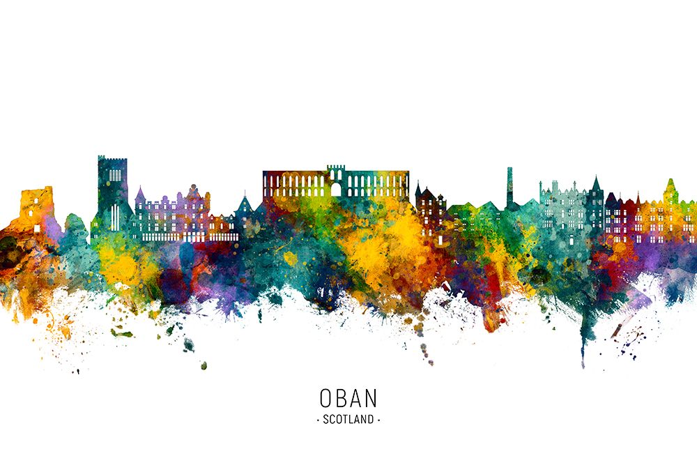 Oban Scotland Skyline art print by Michael Tompsett for $57.95 CAD