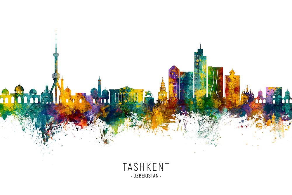 Tashkent Uzbekistan Skyline art print by Michael Tompsett for $57.95 CAD