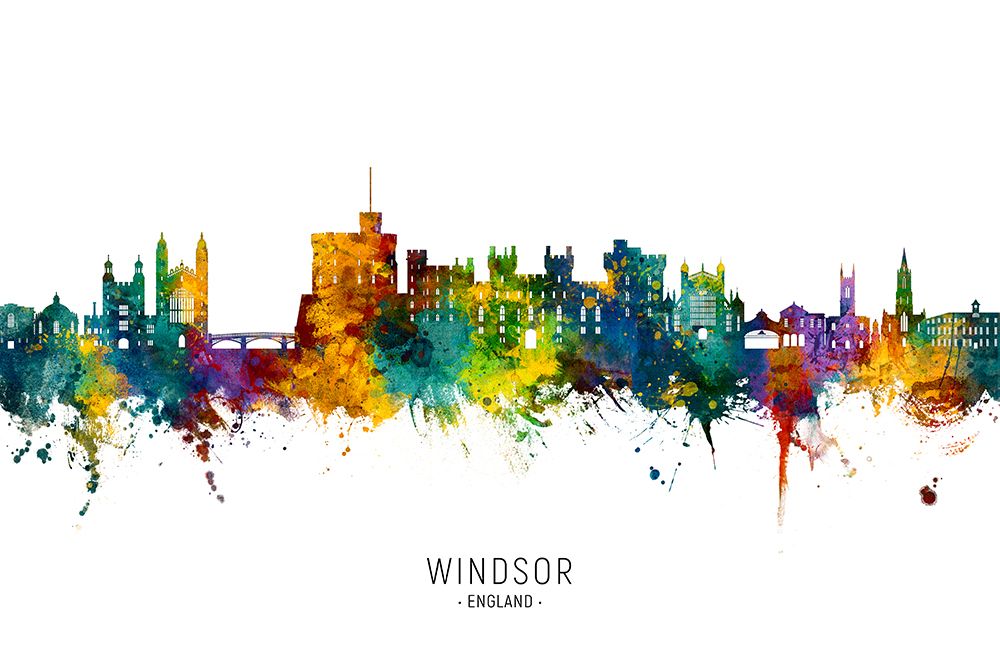 Windsor England Skyline art print by Michael Tompsett for $57.95 CAD