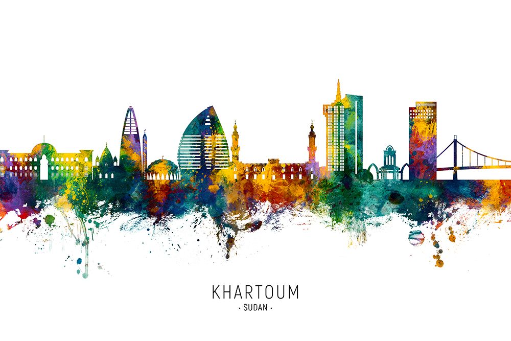 Khartoum Sudan Skyline art print by Michael Tompsett for $57.95 CAD
