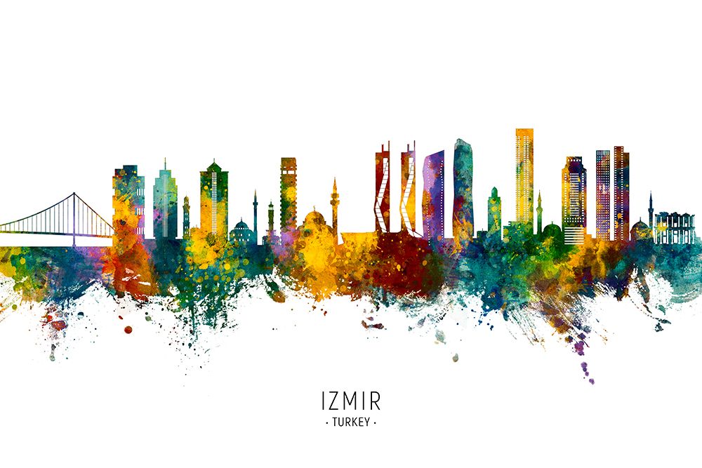 Izmir Turkey Skyline art print by Michael Tompsett for $57.95 CAD
