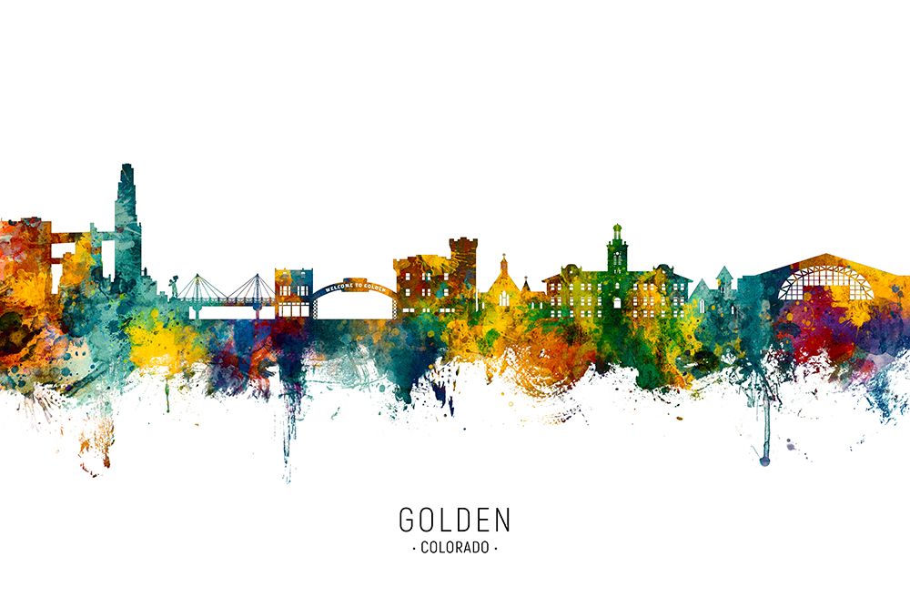 Golden Colorado Skyline art print by Michael Tompsett for $57.95 CAD