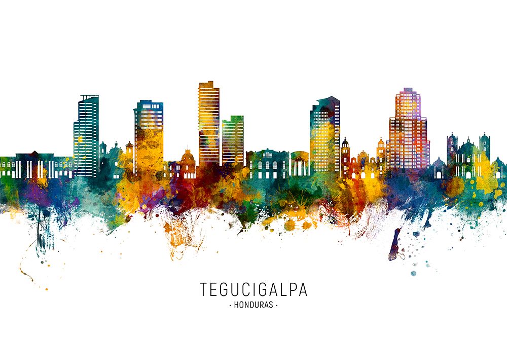 Tegucigalpa Honduras Skyline art print by Michael Tompsett for $57.95 CAD