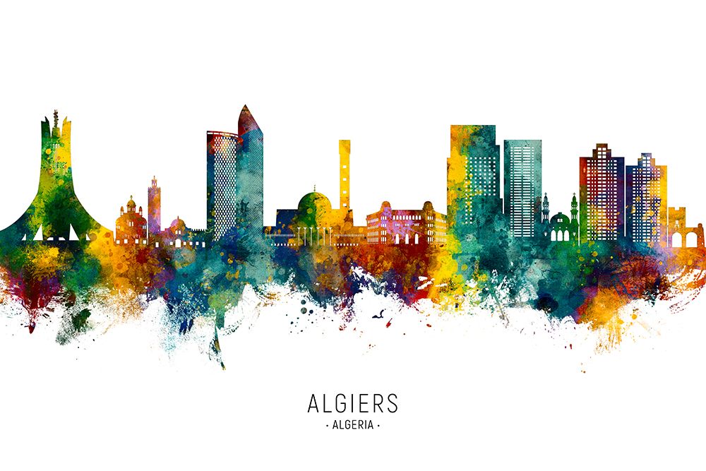 Algiers Algeria Skyline art print by Michael Tompsett for $57.95 CAD
