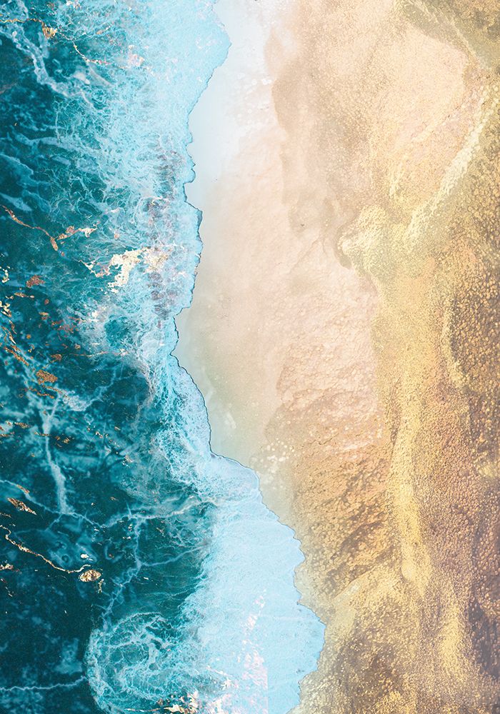 Gold beach art print by Sarah Manovski for $57.95 CAD