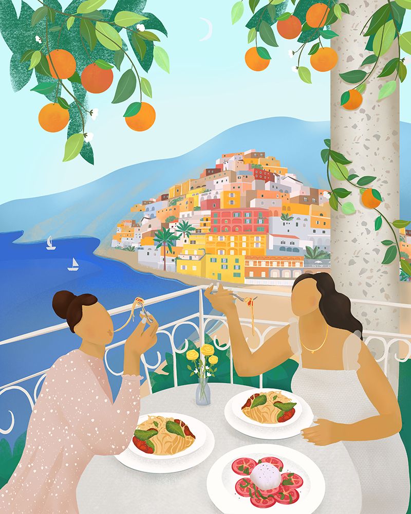 Girls in Positano art print by Petra Lizde for $57.95 CAD