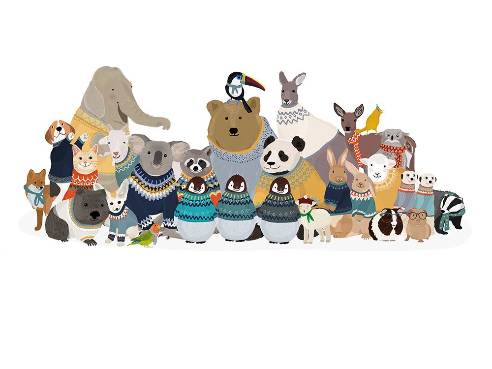 Big Group of Friends In Jumpers art print by Hanna Melin for $57.95 CAD
