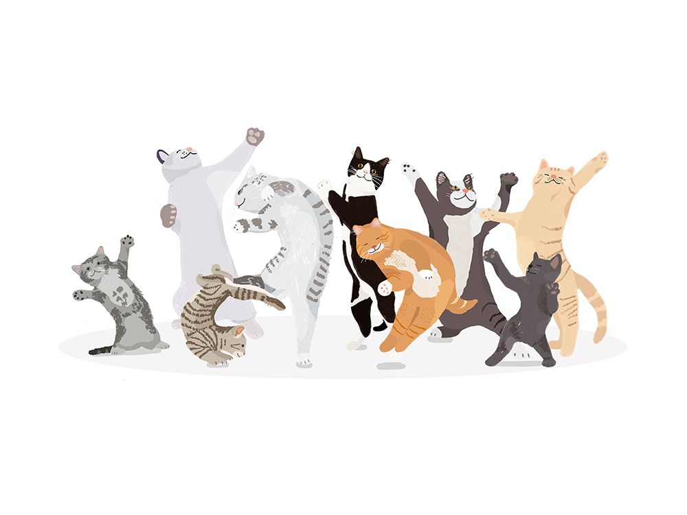 Dancing Cat art print by Hanna Melin for $57.95 CAD