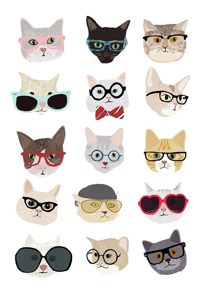 Cats With Glasses art print by Hanna Melin for $57.95 CAD