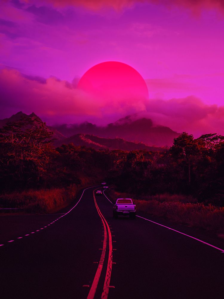 Neon Mountain art print by Ritvik Takkar for $57.95 CAD