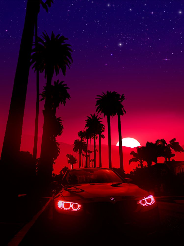 Neon Sunset Drive art print by Ritvik Takkar for $57.95 CAD