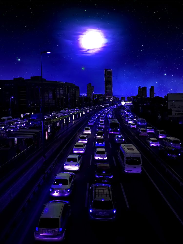 Neon Traffic art print by Ritvik Takkar for $57.95 CAD