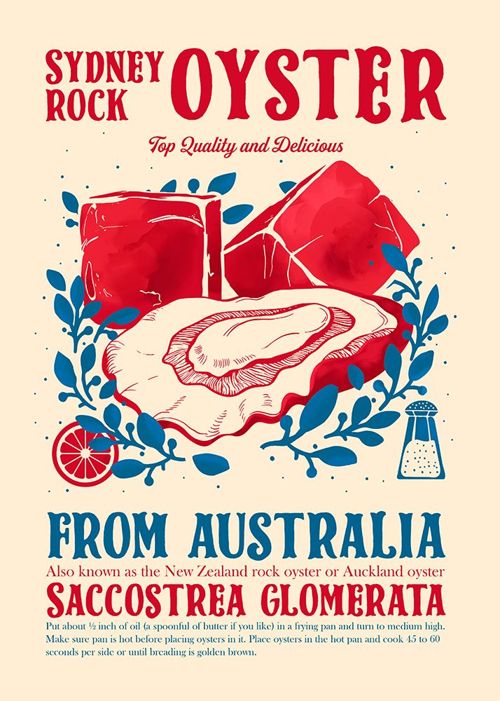 Oyster kitchen decor art print by Dionisis Gemos for $57.95 CAD