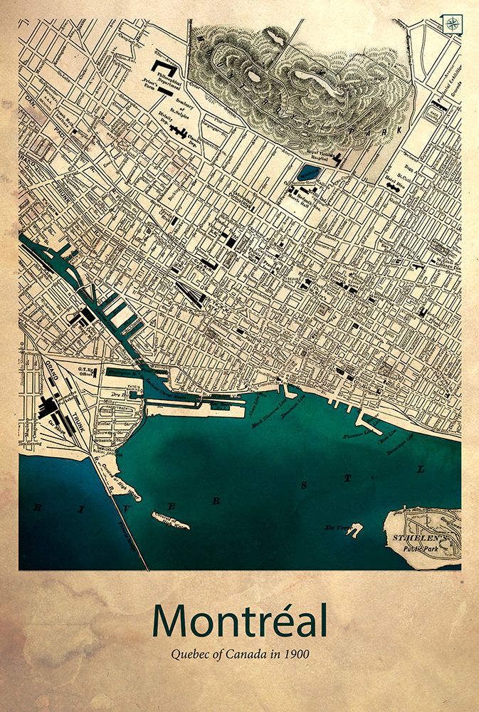 Montreal map art print by Dionisis Gemos for $57.95 CAD