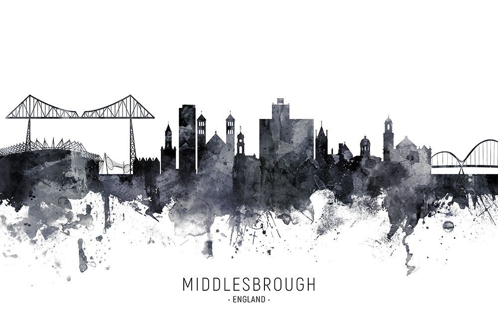 Middlesbrough Skyline art print by Michael Tompsett for $57.95 CAD