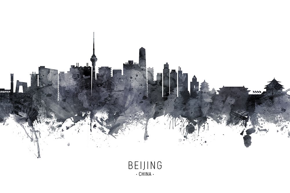 Beijing China Skyline art print by Michael Tompsett for $57.95 CAD