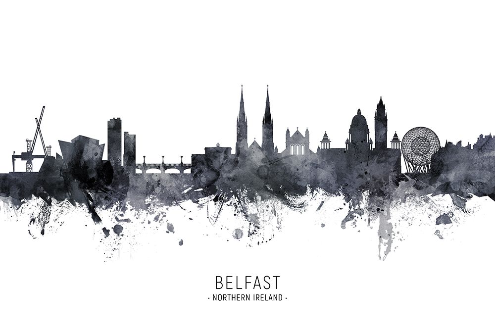 Belfast Northern Ireland Skyline art print by Michael Tompsett for $57.95 CAD