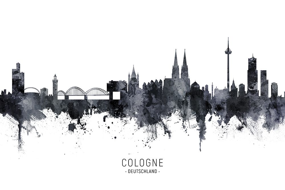 Cologne Germany Skyline art print by Michael Tompsett for $57.95 CAD