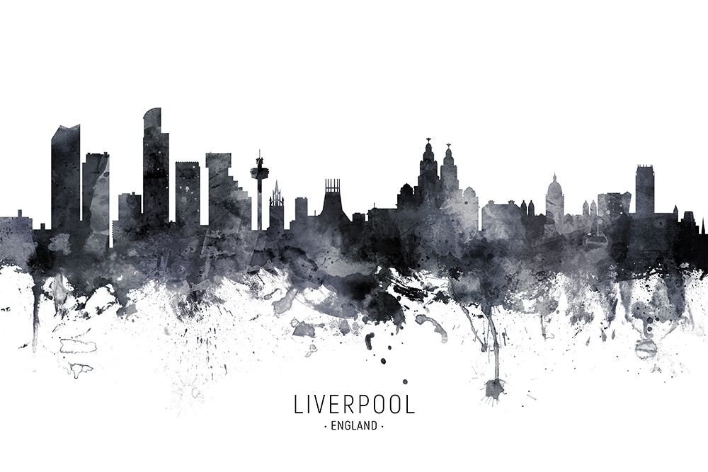 Liverpool England Skyline art print by Michael Tompsett for $57.95 CAD