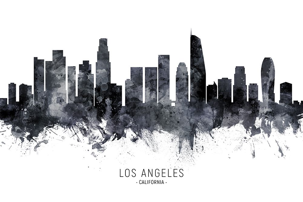 Los Angeles California Skyline art print by Michael Tompsett for $57.95 CAD