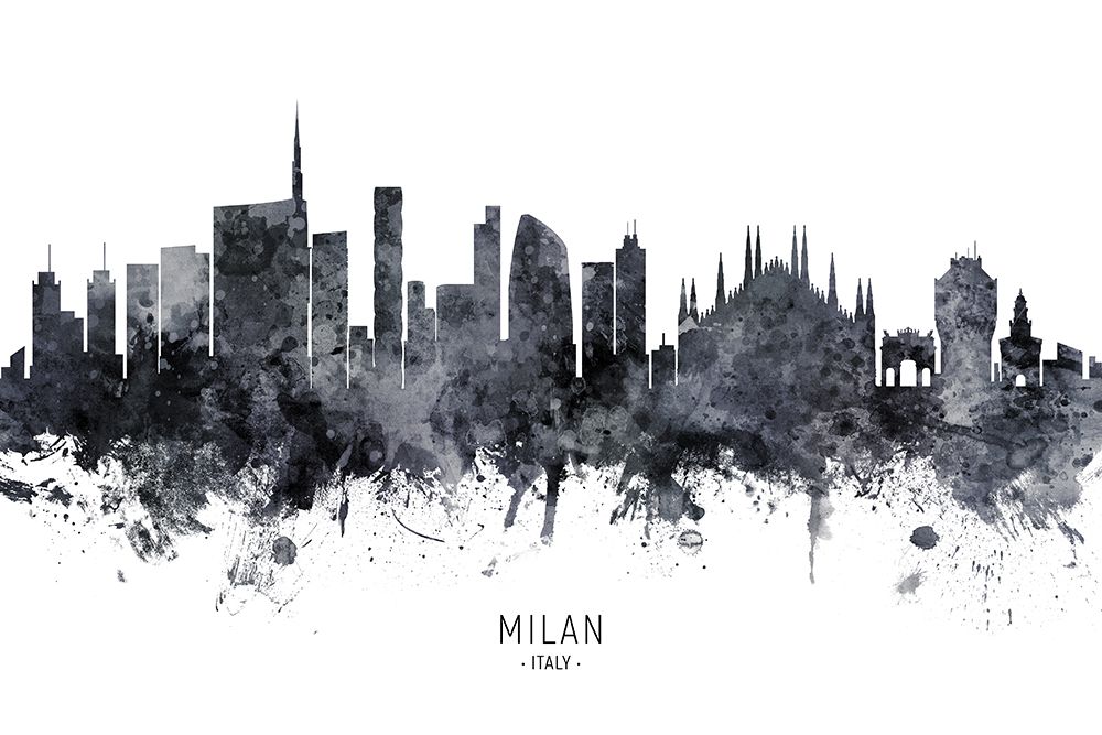 Milan Italy Skyline art print by Michael Tompsett for $57.95 CAD