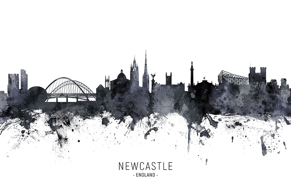Newcastle England Skyline art print by Michael Tompsett for $57.95 CAD