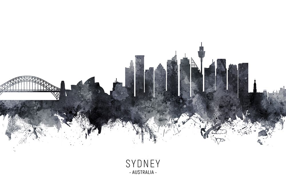 Sydney Australia Skyline art print by Michael Tompsett for $57.95 CAD