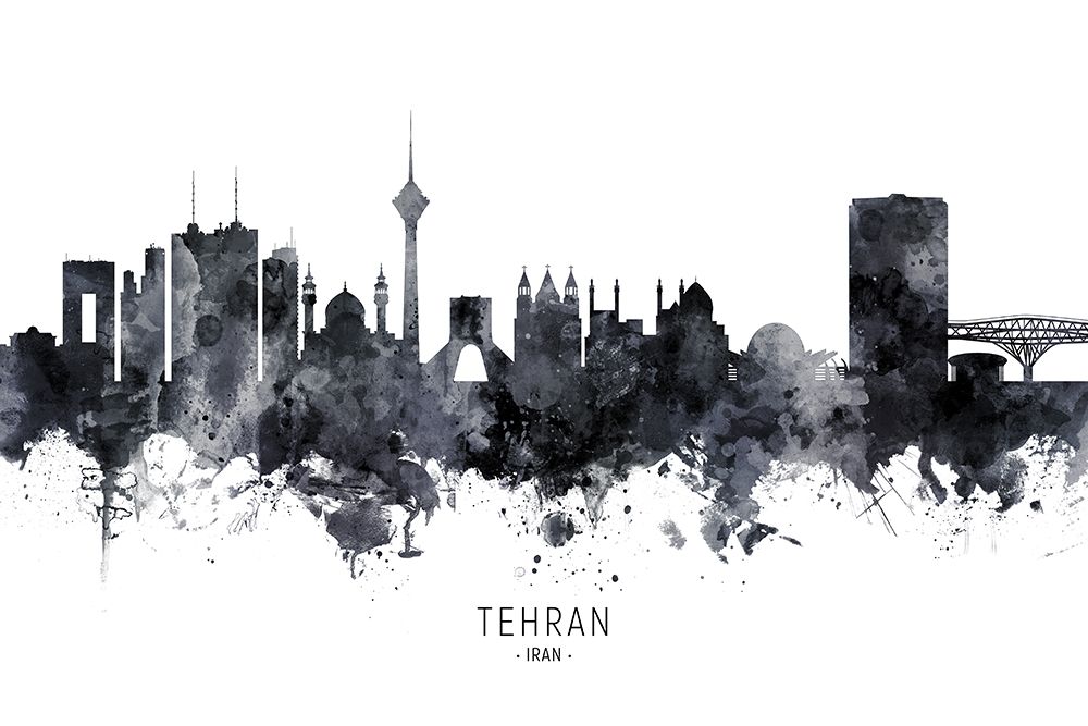 Tehran Iran Skyline art print by Michael Tompsett for $57.95 CAD