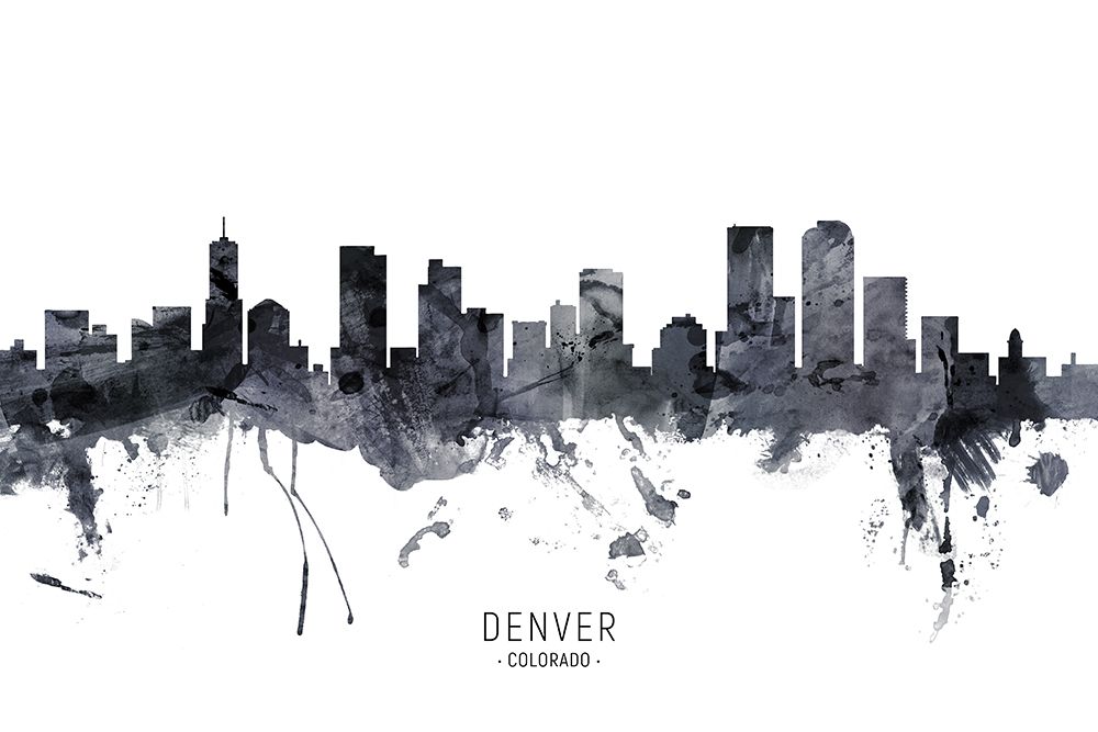 Denver Colorado Skyline art print by Michael Tompsett for $57.95 CAD