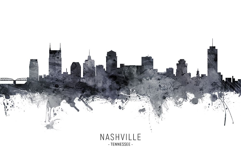 Nashville Tennessee Skyline art print by Michael Tompsett for $57.95 CAD