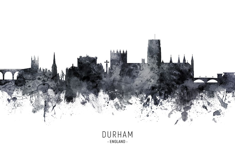 Durham England Skyline Cityscape art print by Michael Tompsett for $57.95 CAD
