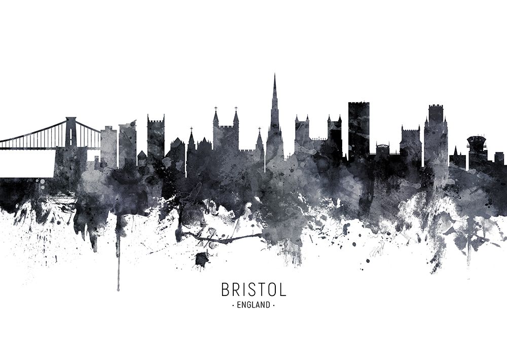 Bristol England Skyline art print by Michael Tompsett for $57.95 CAD