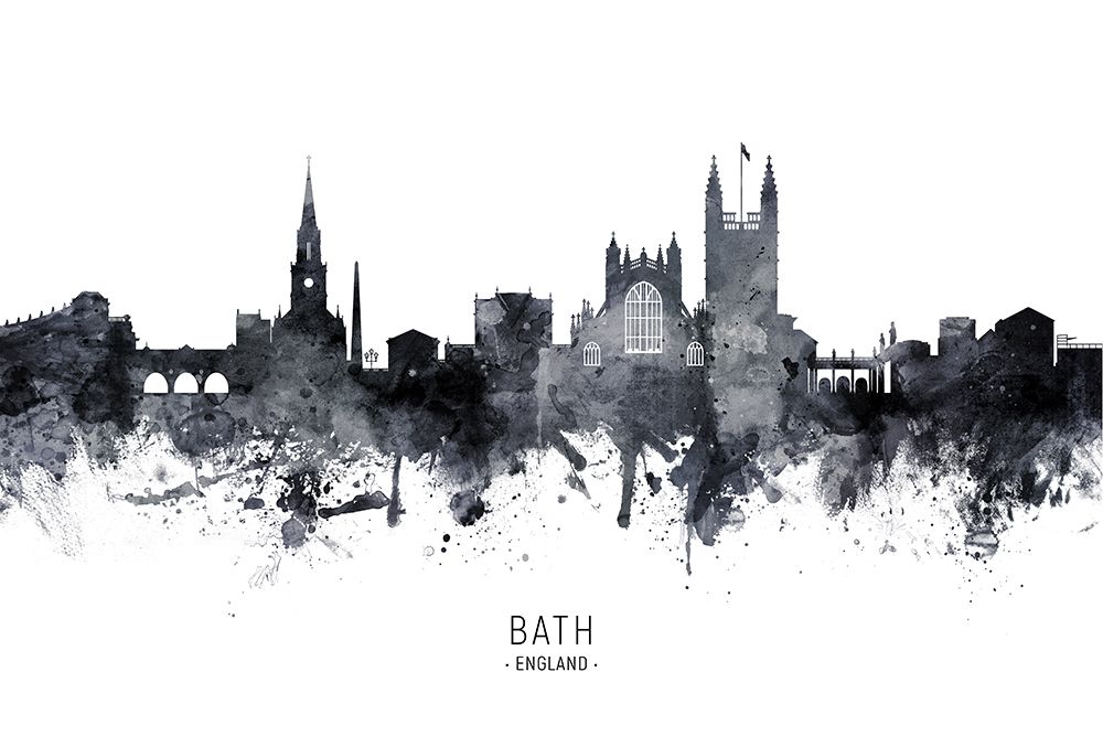 Bath England Skyline Cityscape art print by Michael Tompsett for $57.95 CAD