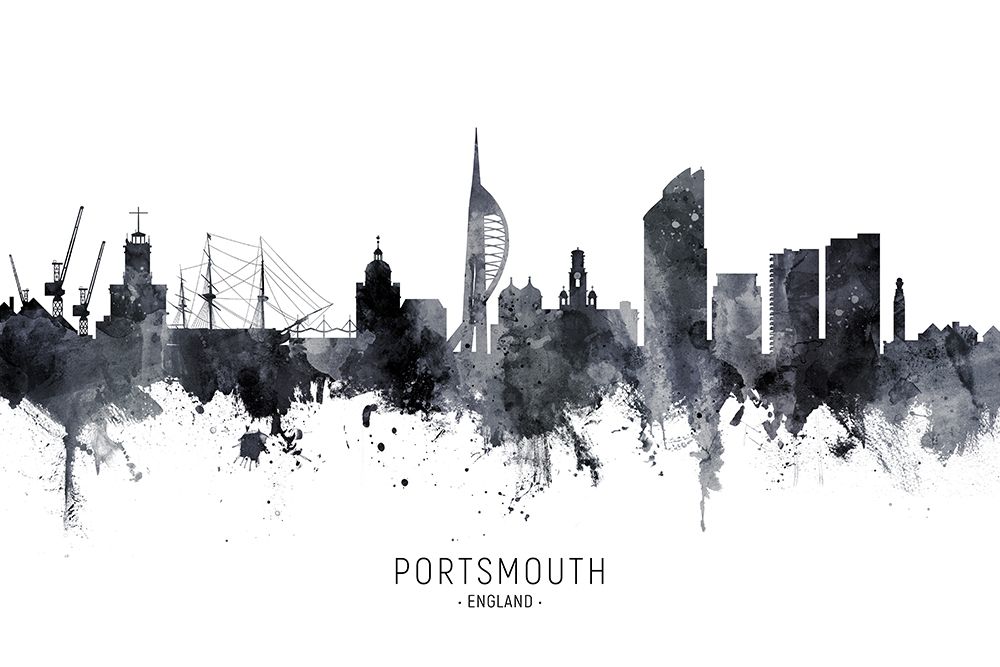 Portsmouth England Skyline art print by Michael Tompsett for $57.95 CAD
