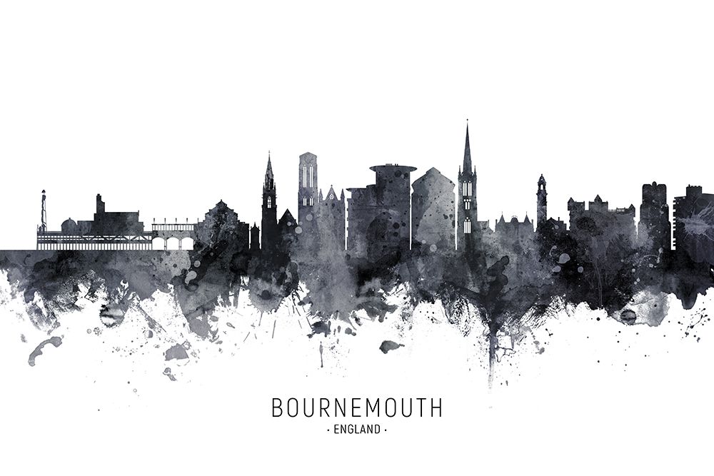 Bournemouth England Skyline art print by Michael Tompsett for $57.95 CAD