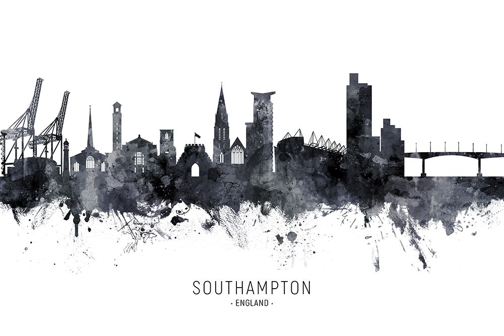 Southampton England Skyline art print by Michael Tompsett for $57.95 CAD