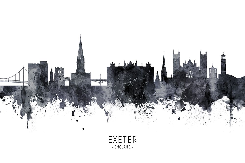 Exeter England Skyline art print by Michael Tompsett for $57.95 CAD